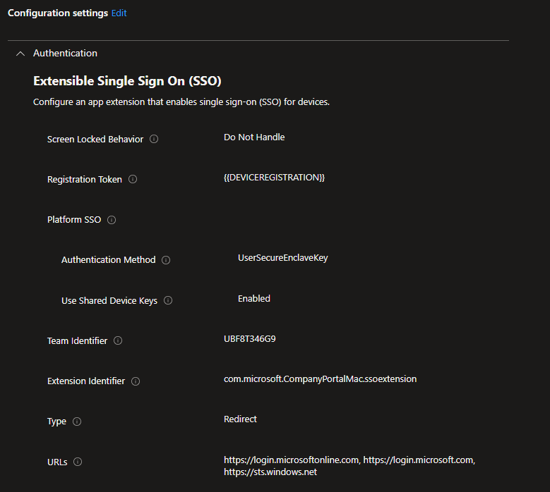 PSSO Configuration Profile