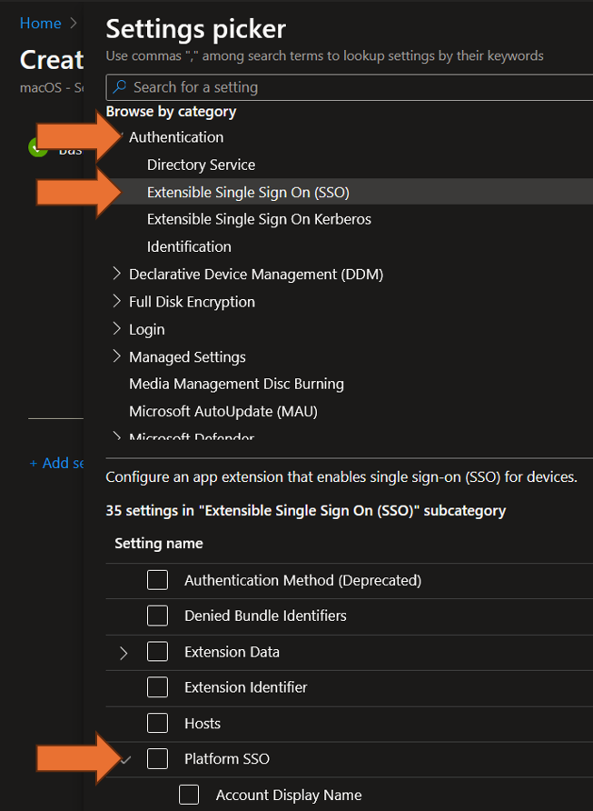 PSSO Settings Picker